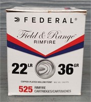 (525) Federal .22 LR Rimfire Cartridges