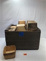 Vintage Wooden Box With 100+ Quart Berry Boxes