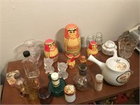 Lot OF Collectibles Glass Bottles Apothecary Jars