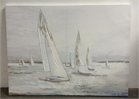 Large Canvas Sailboat Painting Art