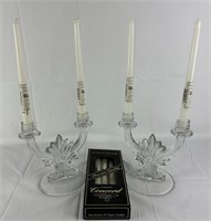 Pair of Baroque Glass Candelabras
