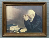 Old Man Praying Framed Print