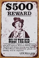 Metal "Billy The Kid" Sign