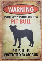 Metal "Pit Bull" Sign