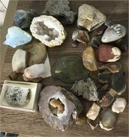 Geodes , Assorted Stone Specimens Jasper Etc