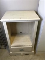 White Shabby Chic Wood Cabinet W/ Lower Drawer