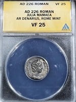 AD 226 Roman AR Denarius - Julia Mamaea VF25