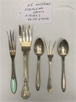 (5) Antique Sterling Spoons & Forks
