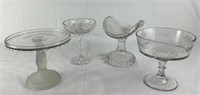 Hobbes Brockunier/Unmarked Footed Crystal Dishes