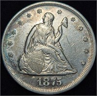 1875 Twenty Cent Piece Extremely Rare Beauty