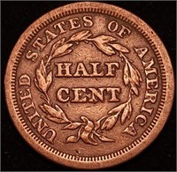 1849 Braided Hair HALF Cent High Grade 1K Exist