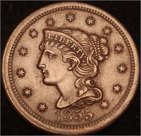1855 Braided Hair Cent - Sensational High Grade