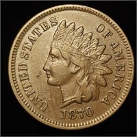 1870 Indian Head Cent - AU Details