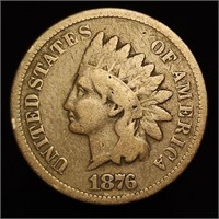 1876 Indian Head Cent - Semi-Key Date - G/VG