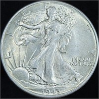 1943 Walking Liberty Half Dollar - Lovely BU