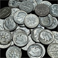 Roll of 50 Silver Roosevelt Dimes - Mixed Dates