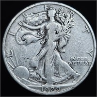 1929-S Walking Liberty Half Dollar- Appealing F/VF