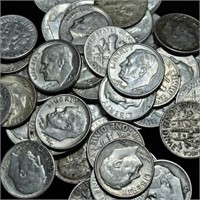 Roll of 50 Silver Roosevelt Dimes - Mixed Dates