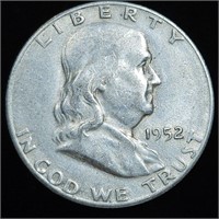 1952-S Franklin Half Dollar -AU