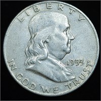 1953-D Franklin Half Dollar - AU