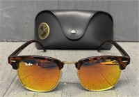 Ray-Ban Tortoise Shell Mirrored Sunglasses w/ Case
