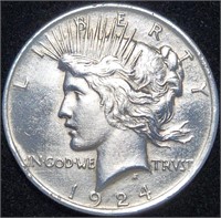 1924 Silver Peace Dollar - Extra Fine Example