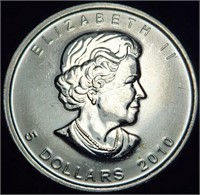 2010 Canada $5 Maple Leaf 1 ounce .9999 Silver