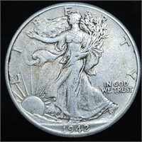 1942 Walking Liberty Half Dollar - XF/AU
