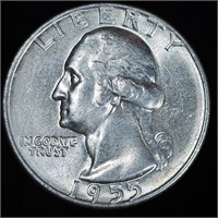1955-D Washington Silver Quarter - Low Mintage Key