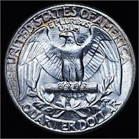 1958 Washington Silver Quarter - Rim Toned BU
