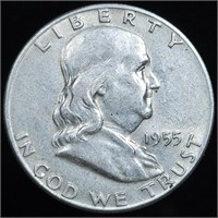 1955 Franklin Half Dollar - AU Key Date