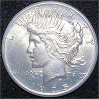 1925 Silver Peace Dollar - Elusive AU Stunner