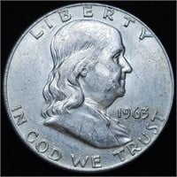 1963-D Franklin Half Dollar - AU