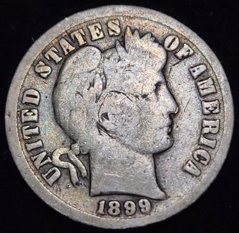 1899 Barber Silver Dime - Solid Example