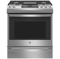 GE 30" Slide-In Convection Gas Range with No Pr...