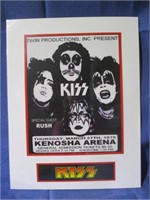 Kiss poster on hardboard
