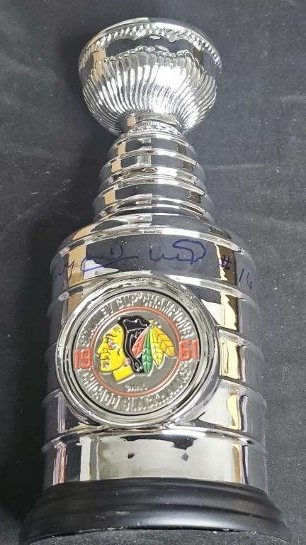 AUTOGRAPHED BY BOBBY HULL 1961 REPLICA TROPHY