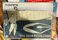 Vintage Topps Metal Baseball Sign