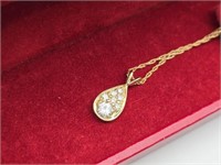 14K Gold & Diamond Pendant on Chain Necklace