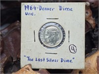 1964 Uncirculated Roosevelt Silver Dime