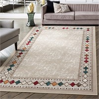 Antep Rugs Alfombras Modern Bordered 5x7 Non-Skid