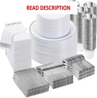$90  700PCS Silver Dinnerware Set for 100 Guests
