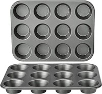 Amazon Basics Nonstick Round Muffin Baking Pan, 12