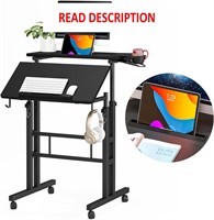 $70  Stand Up Desk with Cup  Adjustable  Black