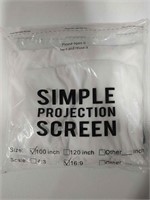 Simple projection screen 16:9 100 inch.