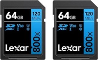 Lexar High-Performance 800x 64GB (2-Pack) SDXC UHS