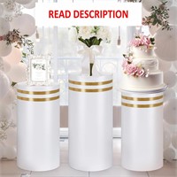 TimemoryUS 3PCS White Cylinder Stands  Small