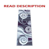 $50  Masada Stephanie 2'x7' Rug  Purple/Gray/Black