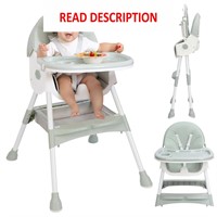 $67  MJKSARE 3-in-1 High Chair  Adjustable  Green-