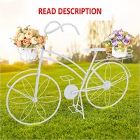 $80  Bicycle Plant Stand - Indoor/Outdoor  White